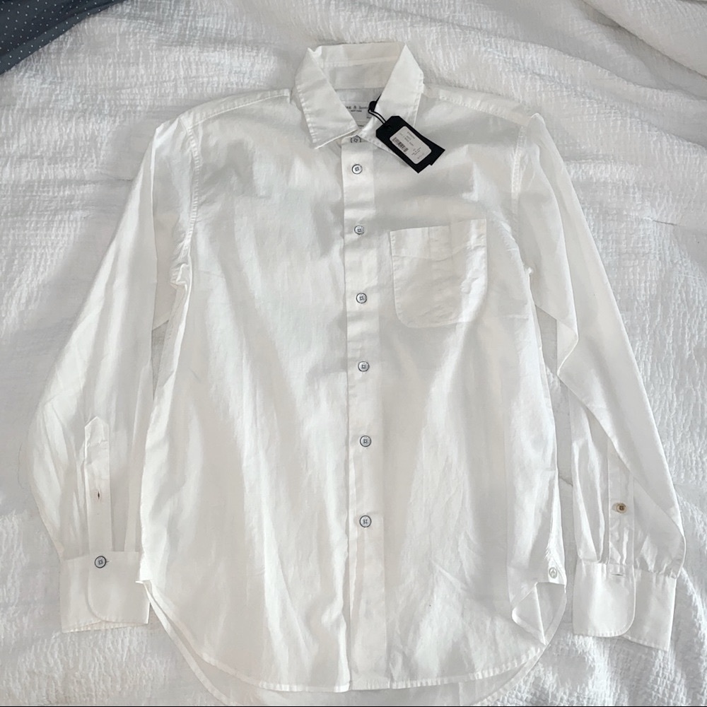 Rag & Bone Button Down Fit 3 White Beach Shirt XS